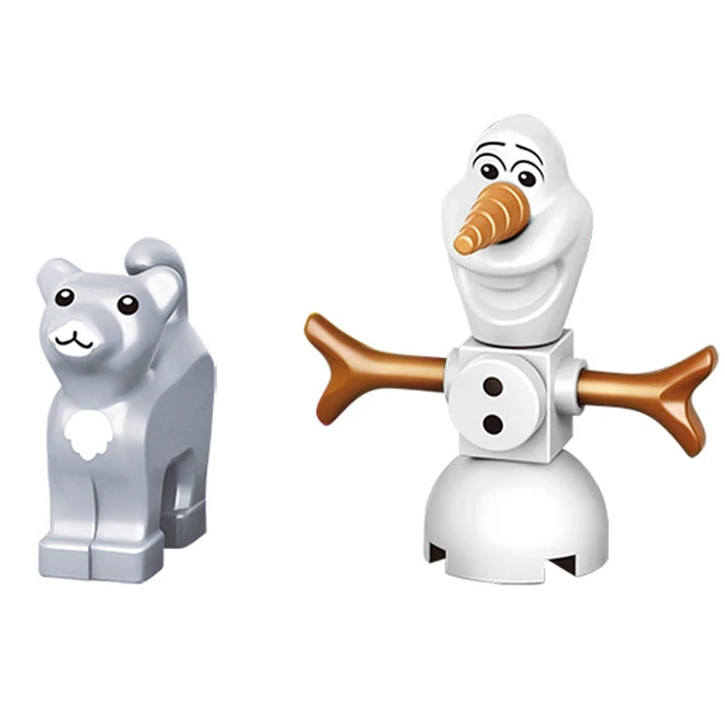 Disney Frozen Dream Princess Elsa Ice Castle Princess Magic Castle Set Building Blocks Gift Toys