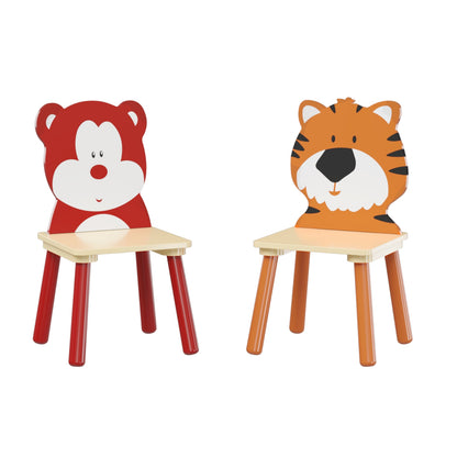 Kids Table & 2 Chairs Set, 3Pc Toddler Wooden Activity Play Set