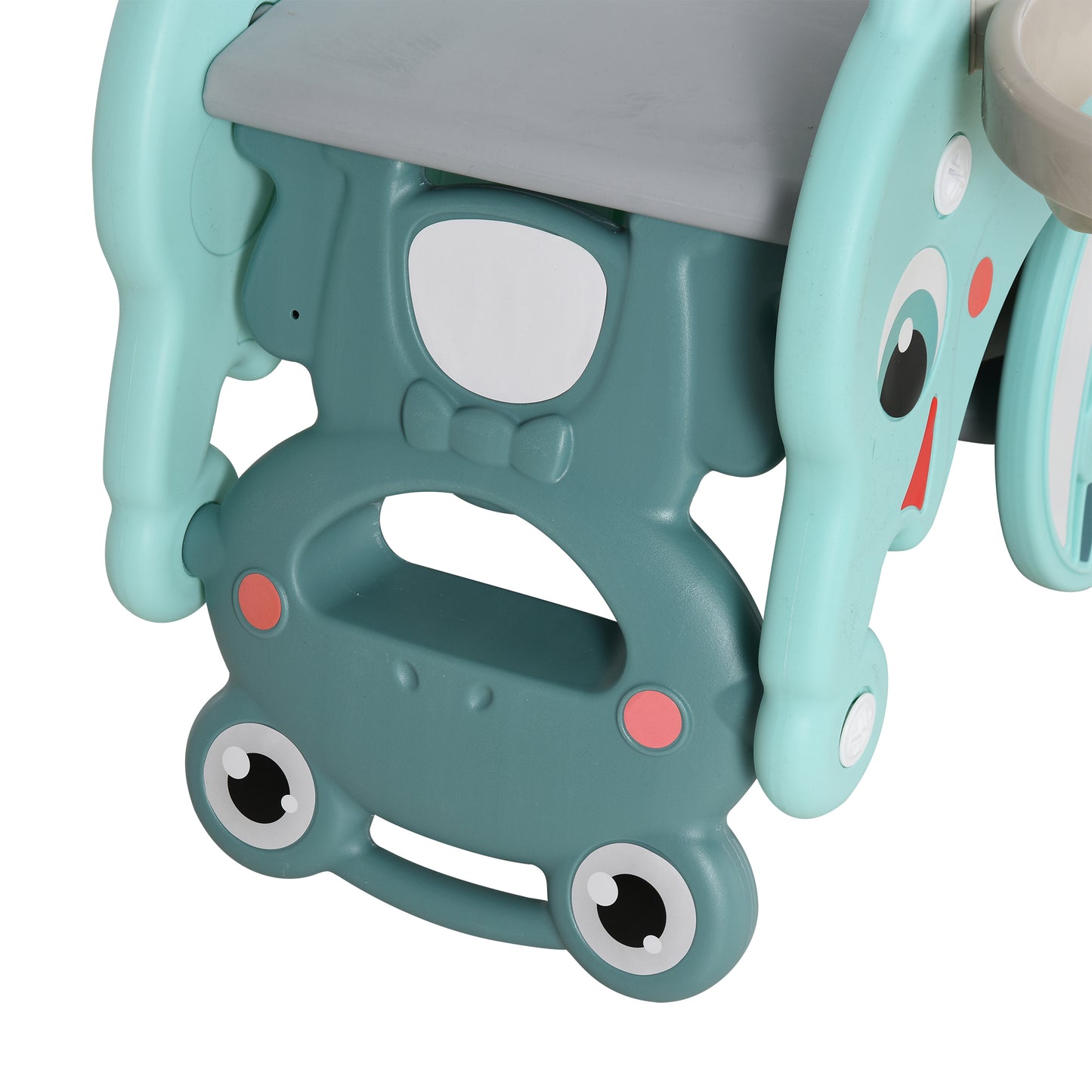 3-in-1 Kids Portable Slide Rocking Horse Toy with Basketball Hoop for Age 1.5-3 Boys and Girls