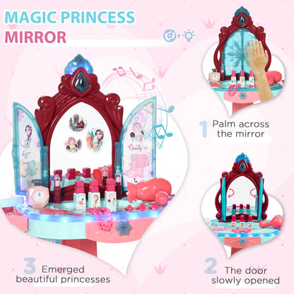 Kids Vanity Set with Self-Opening Magic Mirror