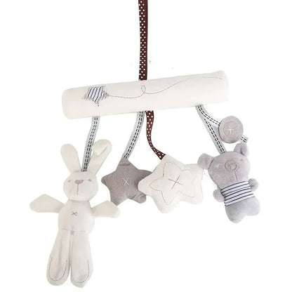 For Baby Stroller Crib  Bed Accessories Infant Toddler Rattles Toys Soft Rabbit Bear Style Pram Hanging Toys Plush Appease Doll