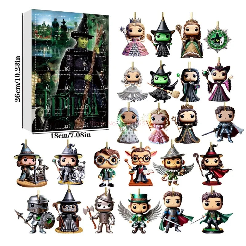 2025 New Wicked Christmas Advent Calendar 24d Blind Box Anime Figures Acrylic Box Xmas Decoration Model Surprise Christmas Gift
