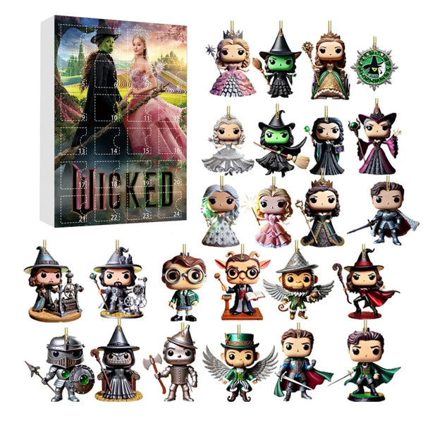 2025 New Wicked Christmas Advent Calendar 24d Blind Box Anime Figures Acrylic Box Xmas Decoration Model Surprise Christmas Gift