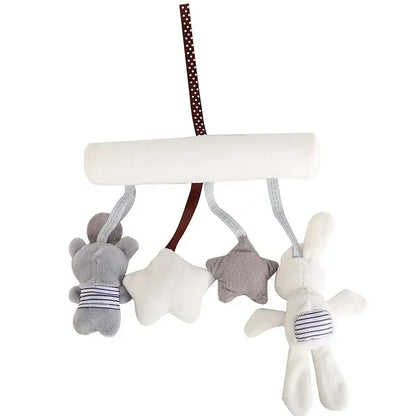 For Baby Stroller Crib  Bed Accessories Infant Toddler Rattles Toys Soft Rabbit Bear Style Pram Hanging Toys Plush Appease Doll
