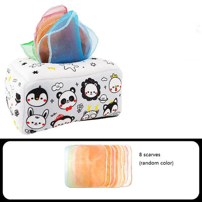 Baby Montessori Toy Magic Tissue Box Educational Learning Book Activity Sensory For Kids Finger Exercising Busy Board Baby Game