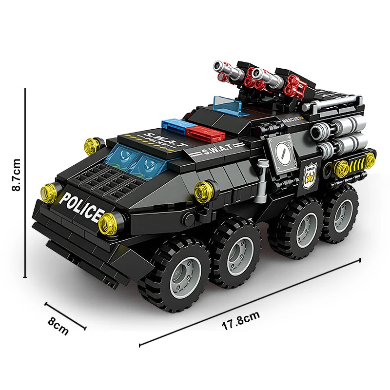 Urban SWAT Armored Vehicle Building Blocks Military Tank Police Car Construction Set Boys DIY Toys Christmas Birthday Gift