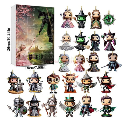 2025 New Wicked Christmas Advent Calendar 24d Blind Box Anime Figures Acrylic Box Xmas Decoration Model Surprise Christmas Gift