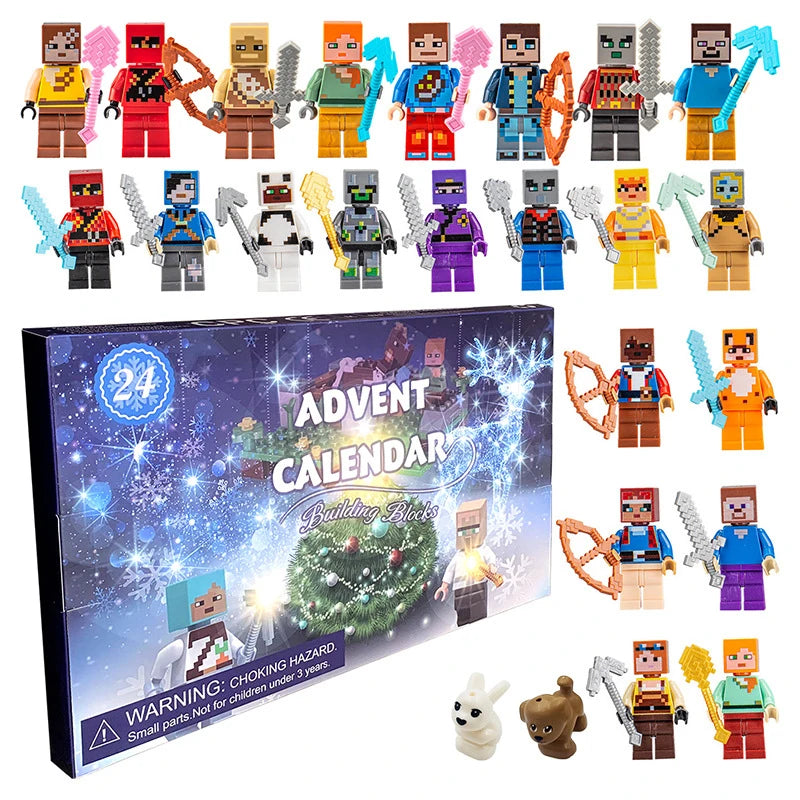 24Pcs/Set Marvel Advent Calendar Box Figure Anime Action Figure Model Building Blocks Christmas Advent Calendar Countdown Toys