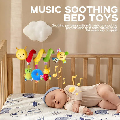 Baby Hanging Car Seat Toys Plush Bed Winding Soft Toy with BB Squeaker and Rattles Babies Newborn Toy 0 3 6 12 Months Doll Gifts