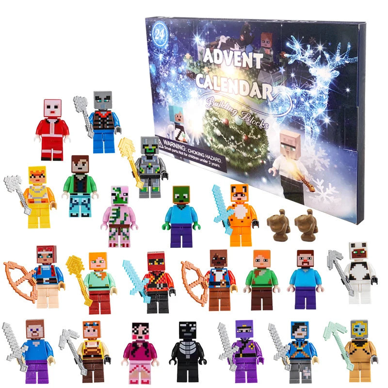 24Pcs/Set Marvel Advent Calendar Box Figure Anime Action Figure Model Building Blocks Christmas Advent Calendar Countdown Toys